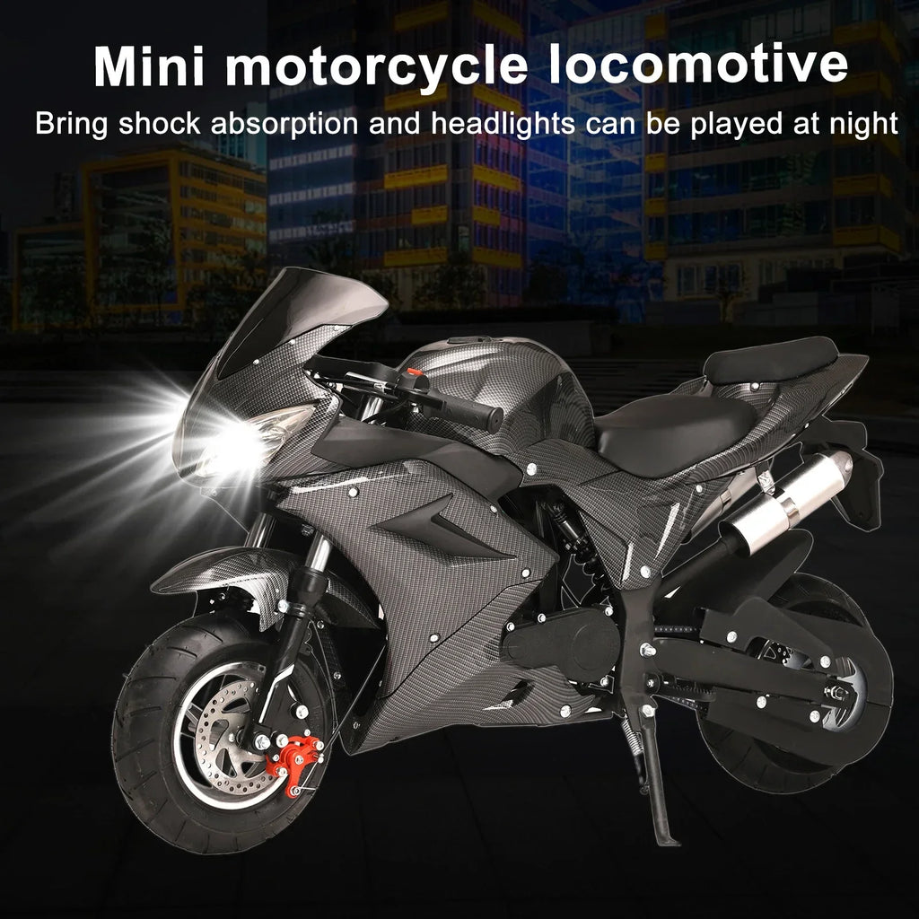 Nouveauté 2026 – Mini moto à essence AQQW 49cc pour adultes et enfants, moteur 4 temps, jouet électrique, charge maximale 200 kg, cadeau idéal pour les enfants