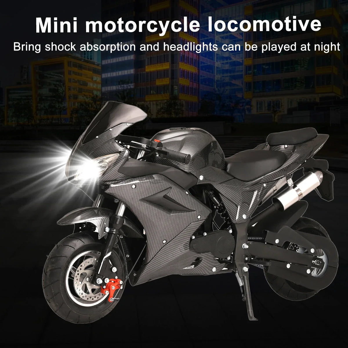 Nouveauté 2026 – Mini moto à essence AQQW 49cc pour adultes et enfants, moteur 4 temps, jouet électrique, charge maximale 200 kg, cadeau idéal pour les enfants
