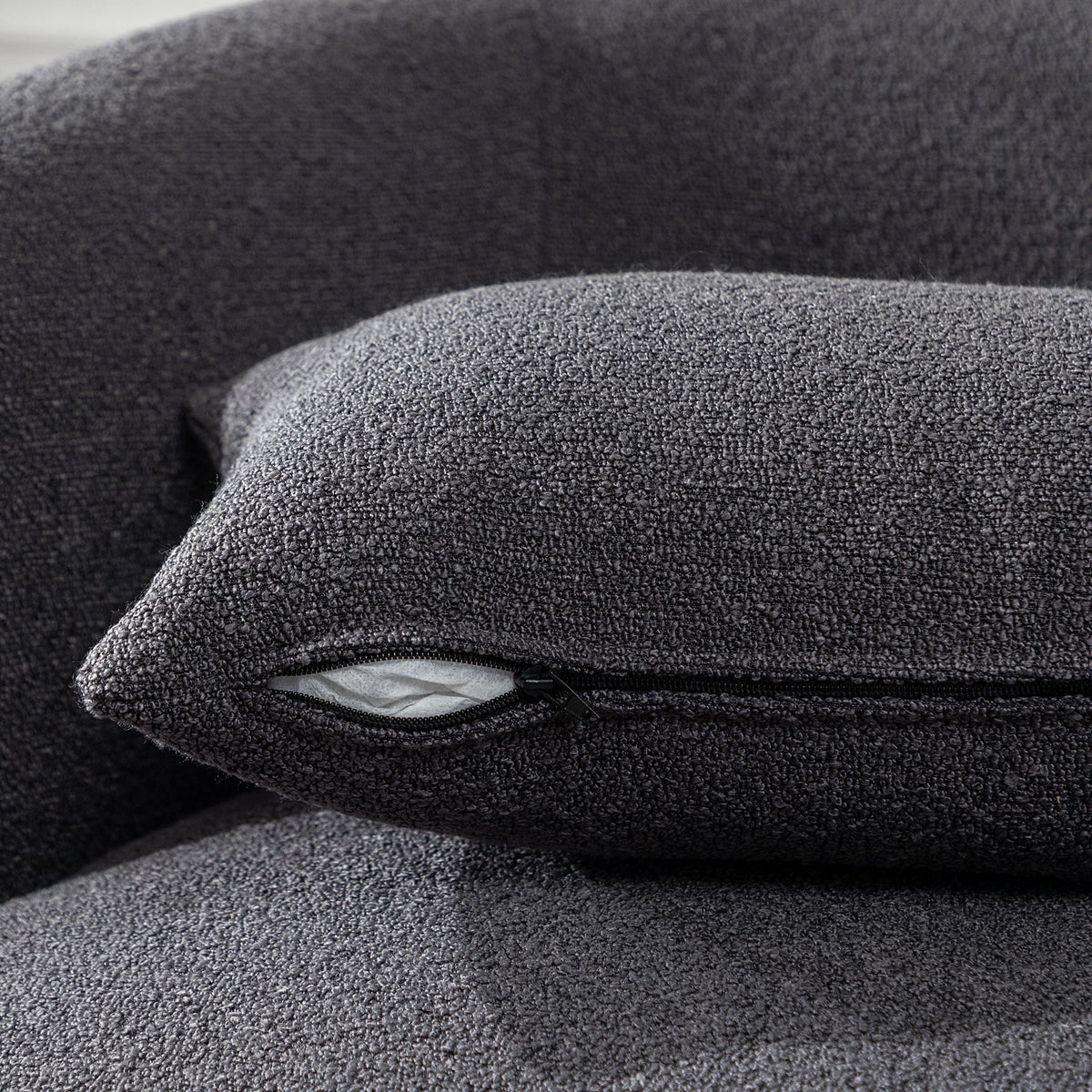 Nouveauté 2026 – Fauteuil pivotant rond 34" en bouclette de 86 cm de large, sans assemblage, avec coussin décoratif, idéal pour le salon et la chambre, couleur taupe