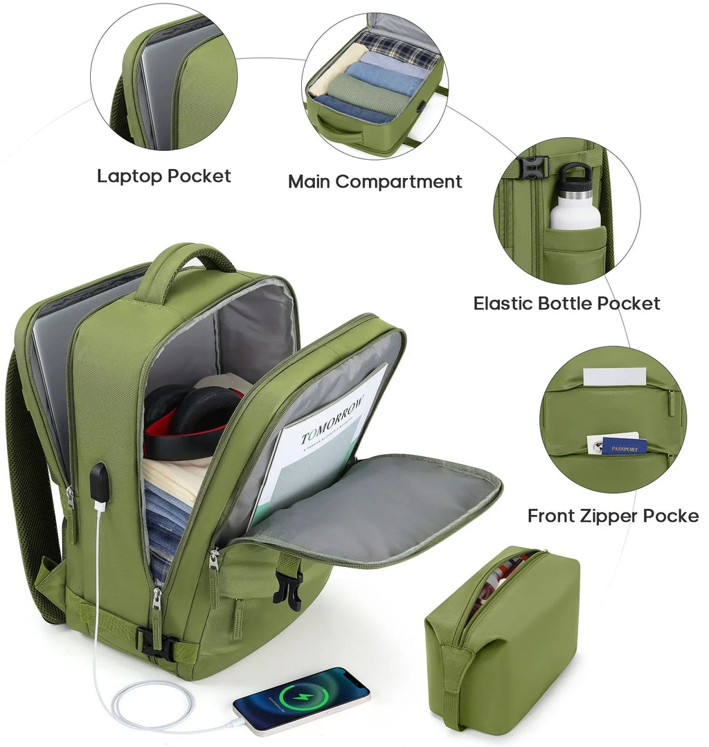 Nouveauté 2026 – Ensemble de bagages MIUSSE , 3 pièces : valise cabine 20 pouces à roulettes, coque rigide 100 % PC avec serrure TSA, conforme aux normes des compagnies aériennes, avec sac à dos de voyage pour hommes et femmes