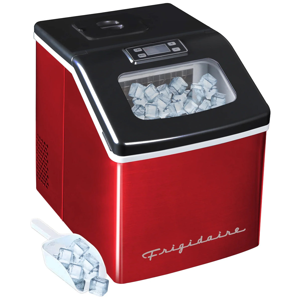 Nouveauté 2026 – Machine à glaçons carrée transparente de comptoir Frigidaire , 18 kg (40 lb) - Acier inoxydable