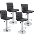 Nouveauté 2026 – Ensemble de 4 tabourets de bar ZENY , coussin moelleux, structure en métal, pivotants, 61-81 cm, noir