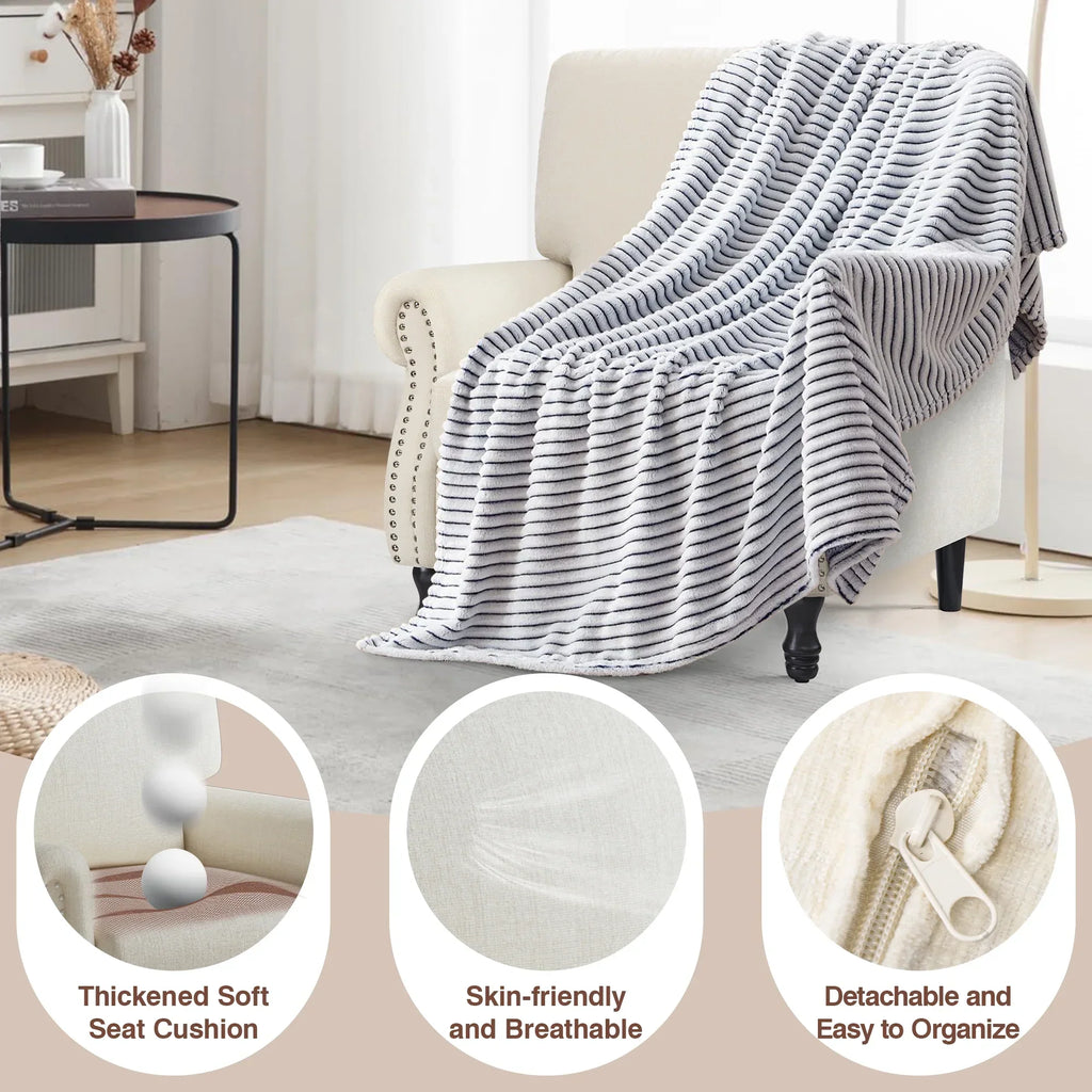 Nouveauté 2026 – Fauteuil d'appoint moderne COOLHUT , canapé une place confortable revêtu de tissu lin avec structure en bois massif, gris