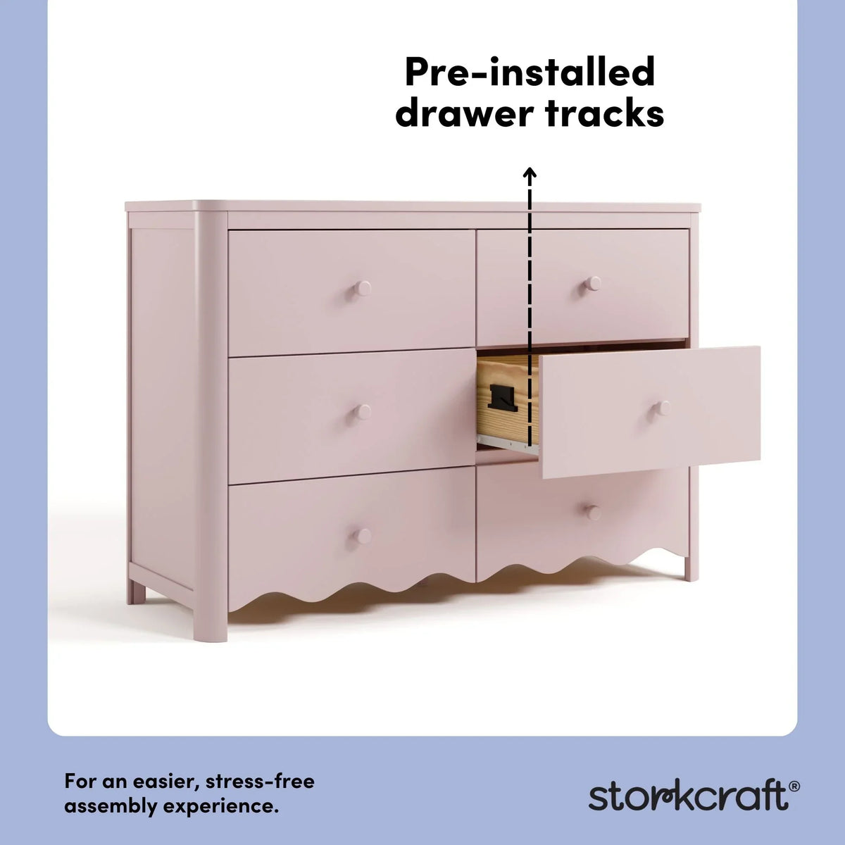Nouveauté 2026 – Commode pour chambre d'enfant Storkcraft Casablanca 6 tiroirs, couleur sauge