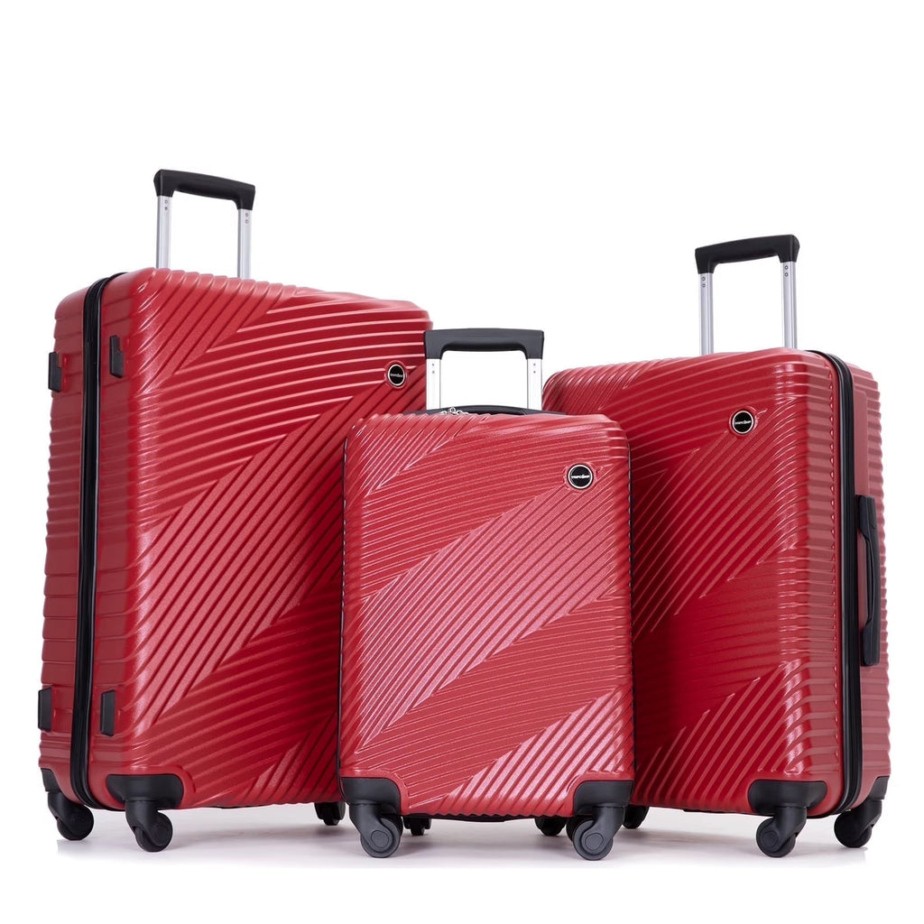 Nouveauté 2026 – Ensemble de 3 valises Tripcomp , valise rigide légère à roulettes multidirectionnelles 20 po, 24 po, 28 po (bleu