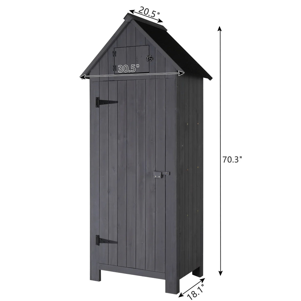 Nouveauté 2026 – Abri de jardin iTopRoad 70 pouces (178 cm) pour outils de jardin, casiers de rangement en bois pour terrasse