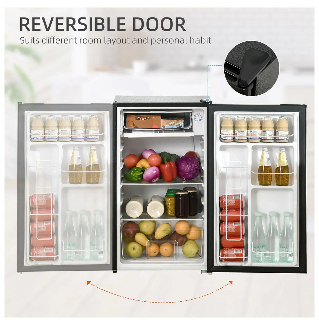 Nouveauté 2026 – Mini-réfrigérateur avec congélateur , réfrigérateur compact de 90 litres (3,2 pi³) pour chambre, dortoir, appartement - Thermostat réglable, porte réversible, noir