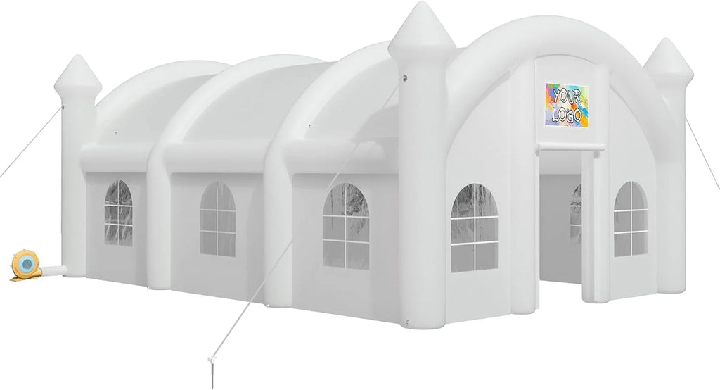 Nouveauté 2026 – Tente gonflable Jocisland , 6 x 4,9 x 4,3 m, grande tente noire pour discothèque avec 2 portes latérales, espace logo, gazebo événementiel