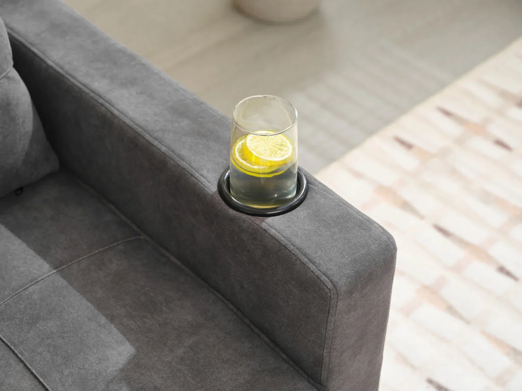 Nouveauté 2026 – Canapé-lit futon convertible , fauteuil-lit multifonctionnel 3 en 1 avec ports USB, dossier inclinable réglable, idéal pour les petits espaces (salon, chambre), revêtement en tissu technique, gris foncé