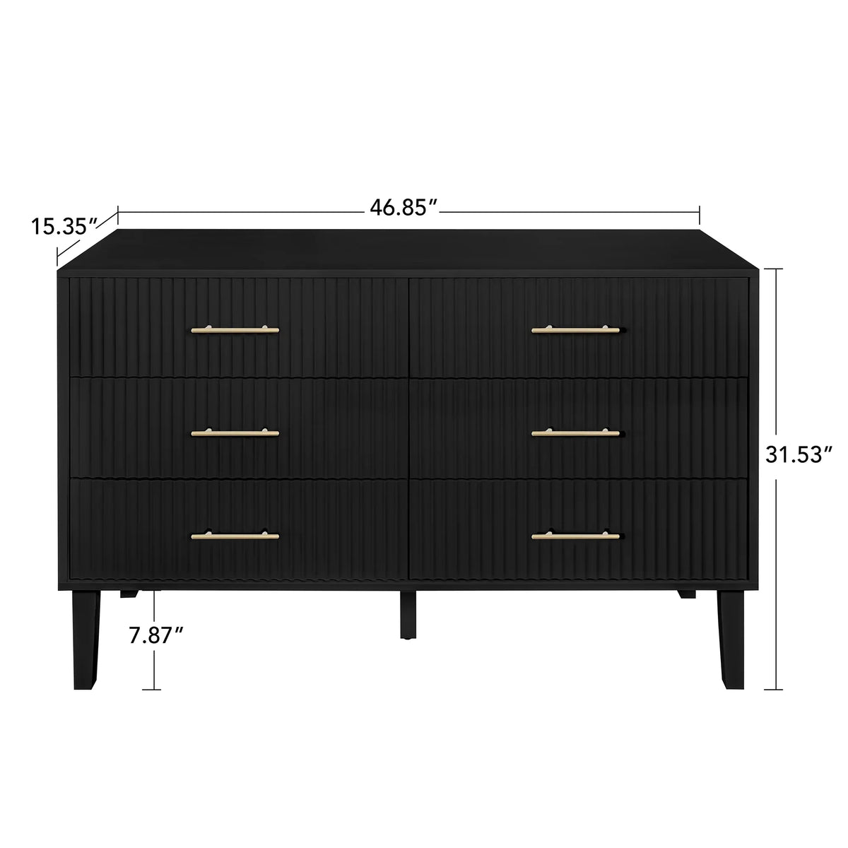 Nouveauté 2026 – Commode à 6 tiroirs Fluted , commode moderne large, commode double à 6 tiroirs