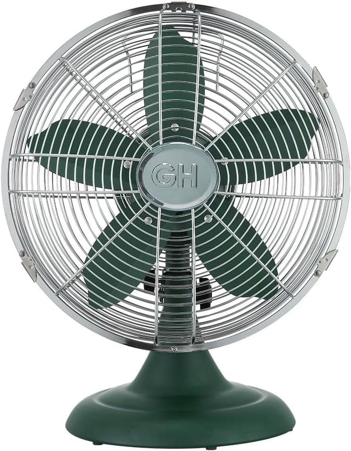 Nouveauté 2026 – Ventilateur de table rétro tout métal Good Housekeeping (92618) avec 3 vitesses, large oscillation et poignée de transport