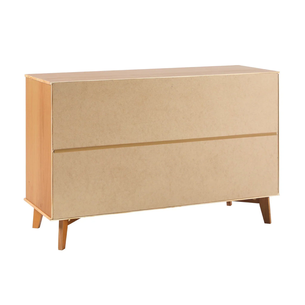 Nouveauté 2026 – Commode Walker Edison Sonoma 6 tiroirs en bois massif couleur caramel