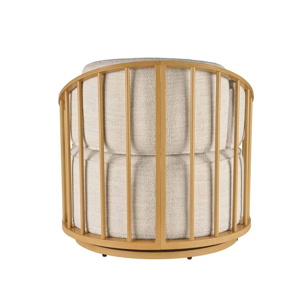 Nouveauté 2026 – Fauteuil pivotant Lillian Birdcage, lin crème, collection Better Homes & Gardens