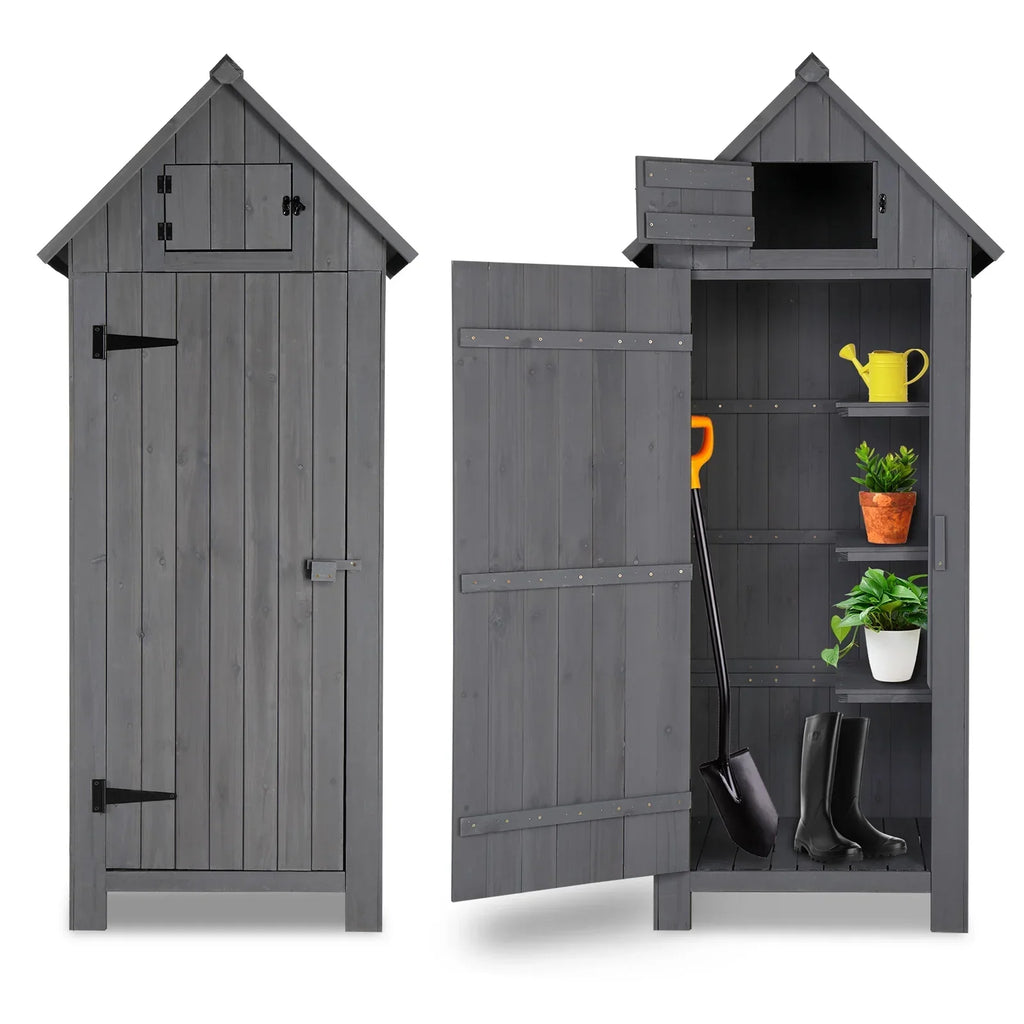 Nouveauté 2026 – Abri de jardin iTopRoad 70 pouces (178 cm) pour outils de jardin, casiers de rangement en bois pour terrasse
