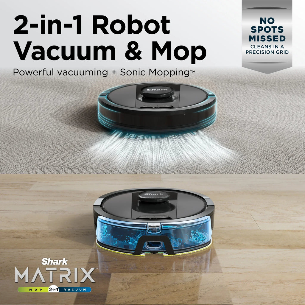Nouveauté 2026 – Aspirateur robot laveur Shark Matrix , vidange automatique, compatible tapis et sols durs, base d'autonomie de 30 jours, cartographie précise de la maison, compatible animaux, Wi-Fi, RV2400WS