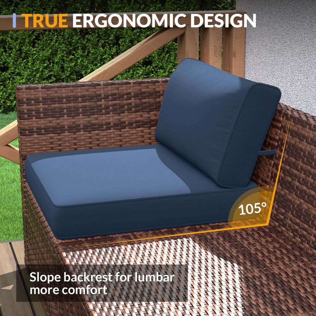 Nouveauté 2026 – Ensemble de mobilier de patio 7 pièces ELPOSUN , canapé d'angle en rotin gris foncé pour jardin