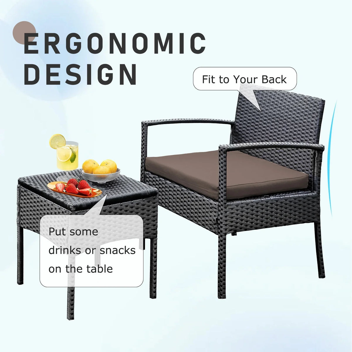 Nouveauté 2026 – Ensemble de mobilier de jardin Tappio , 3 pièces, style bistro, comprenant des chaises de conversation en rotin, une table d'appoint et des coussins. Idéal pour balcon, jardin ou terrasse. Couleur : rouge