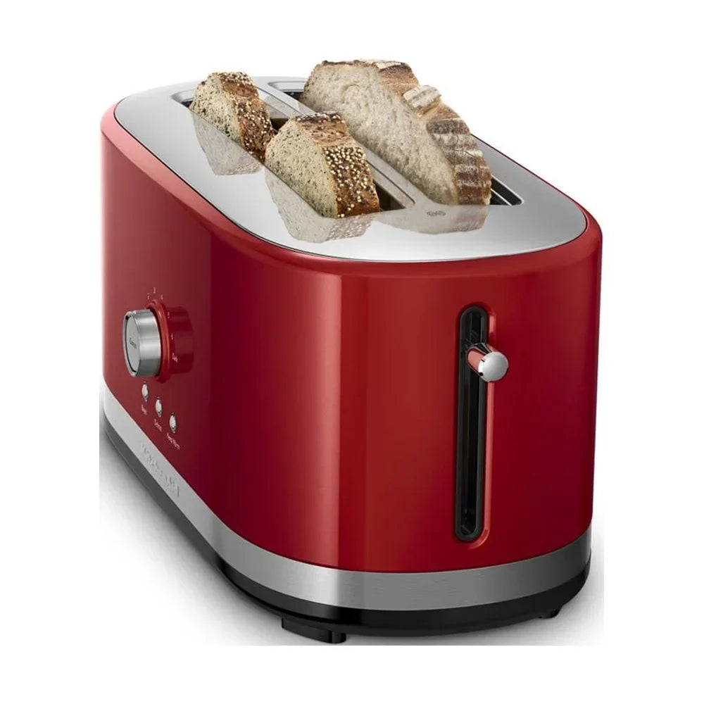 Nouveauté 2026 – Grille-pain KitchenAid 4 tranches, rouge Empire, avec levier de remontée haute et 7 niveaux de brunissage