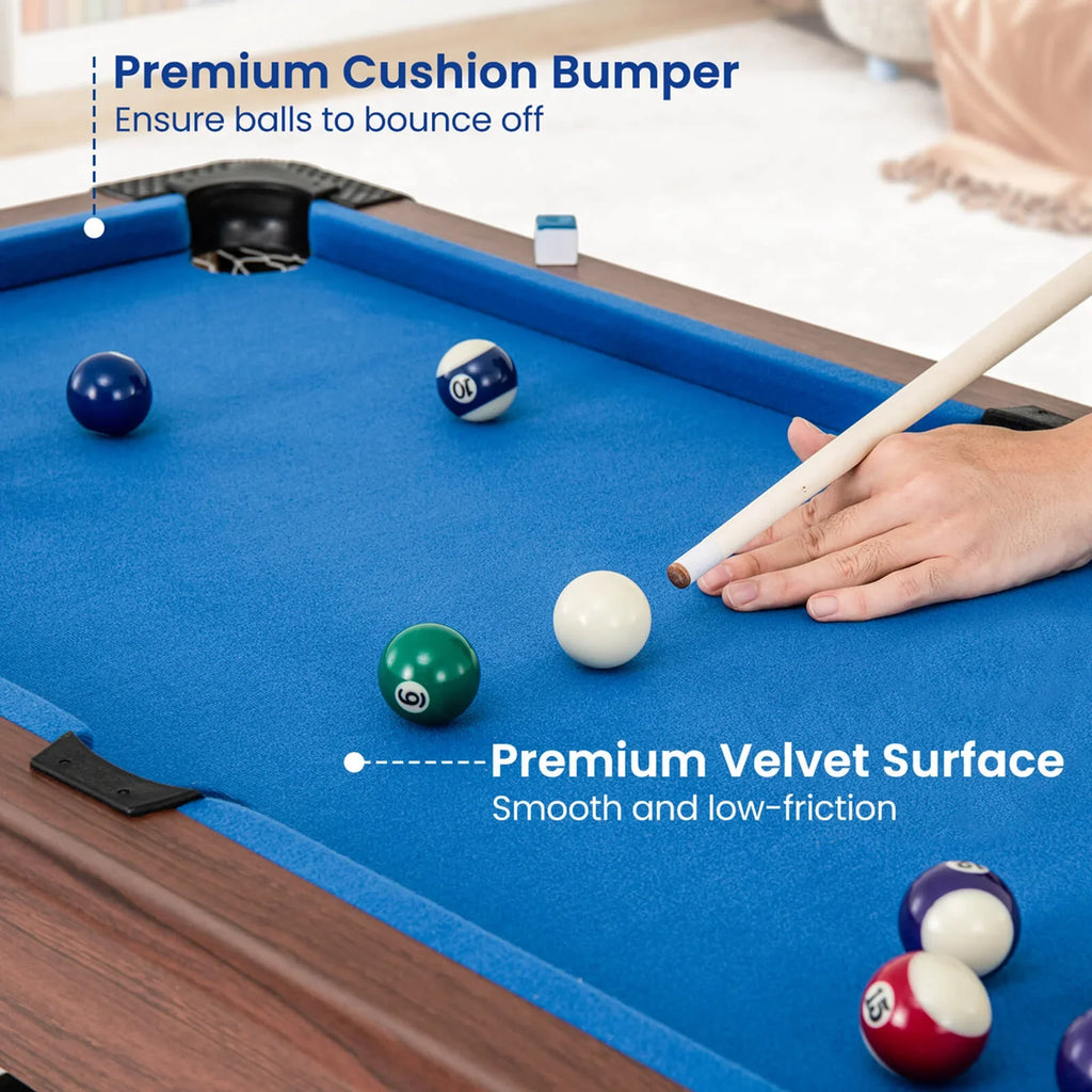 Nouveauté 2026 – Table de billard Costway 48" (122 cm) pour enfants et adultes avec jeu complet de boules, 2 queues de billard et 2 craies vertes