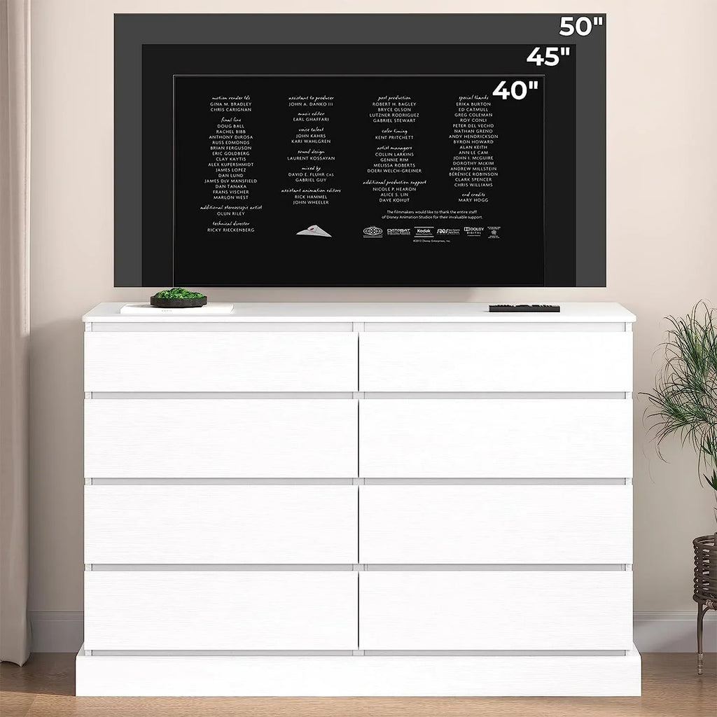 Nouveauté 2026 – Commode double à 8 tiroirs en bois noir, idéale pour la chambre à coucher ou le salon. Grand meuble de rangement pour la maison ou le salon