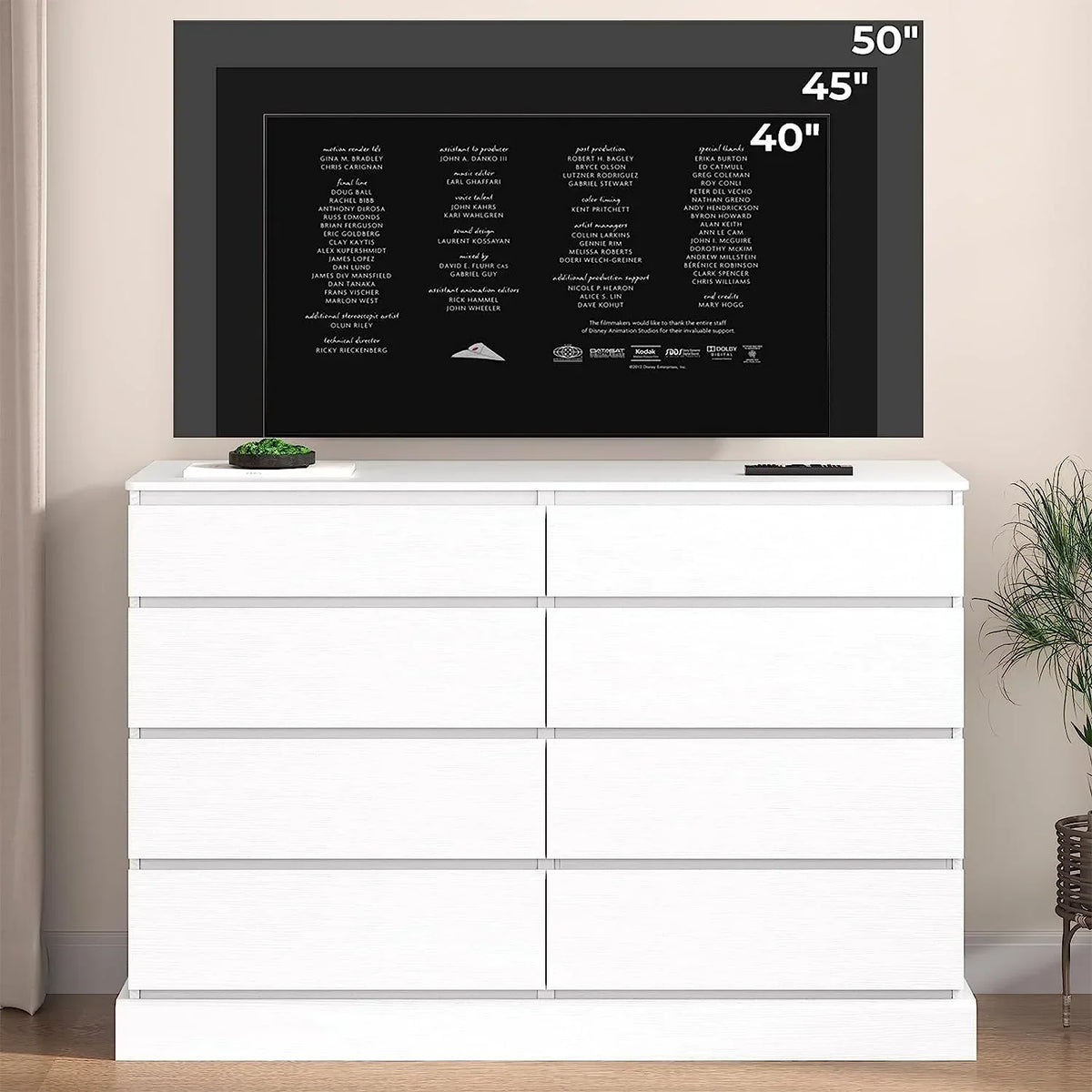 Nouveauté 2026 – Commode double à 8 tiroirs en bois noir, idéale pour la chambre à coucher ou le salon. Grand meuble de rangement pour la maison ou le salon