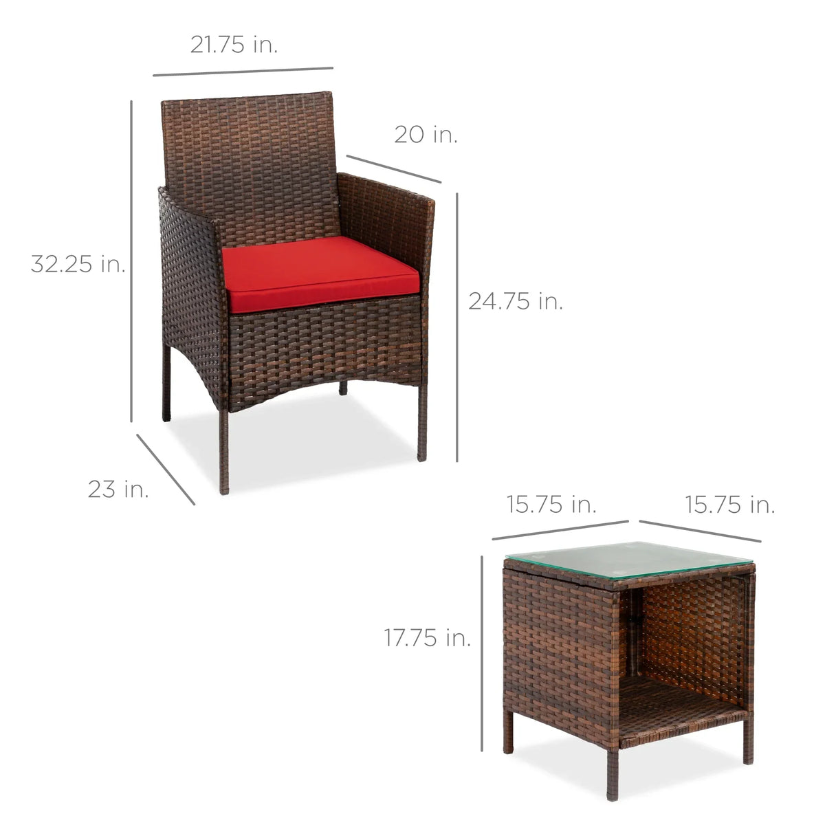 Nouveauté 2026 – Ensemble bistro de jardin 3 pièces en résine tressée Best Choice Products , avec 2 chaises et une table - Gris/Bleu marine