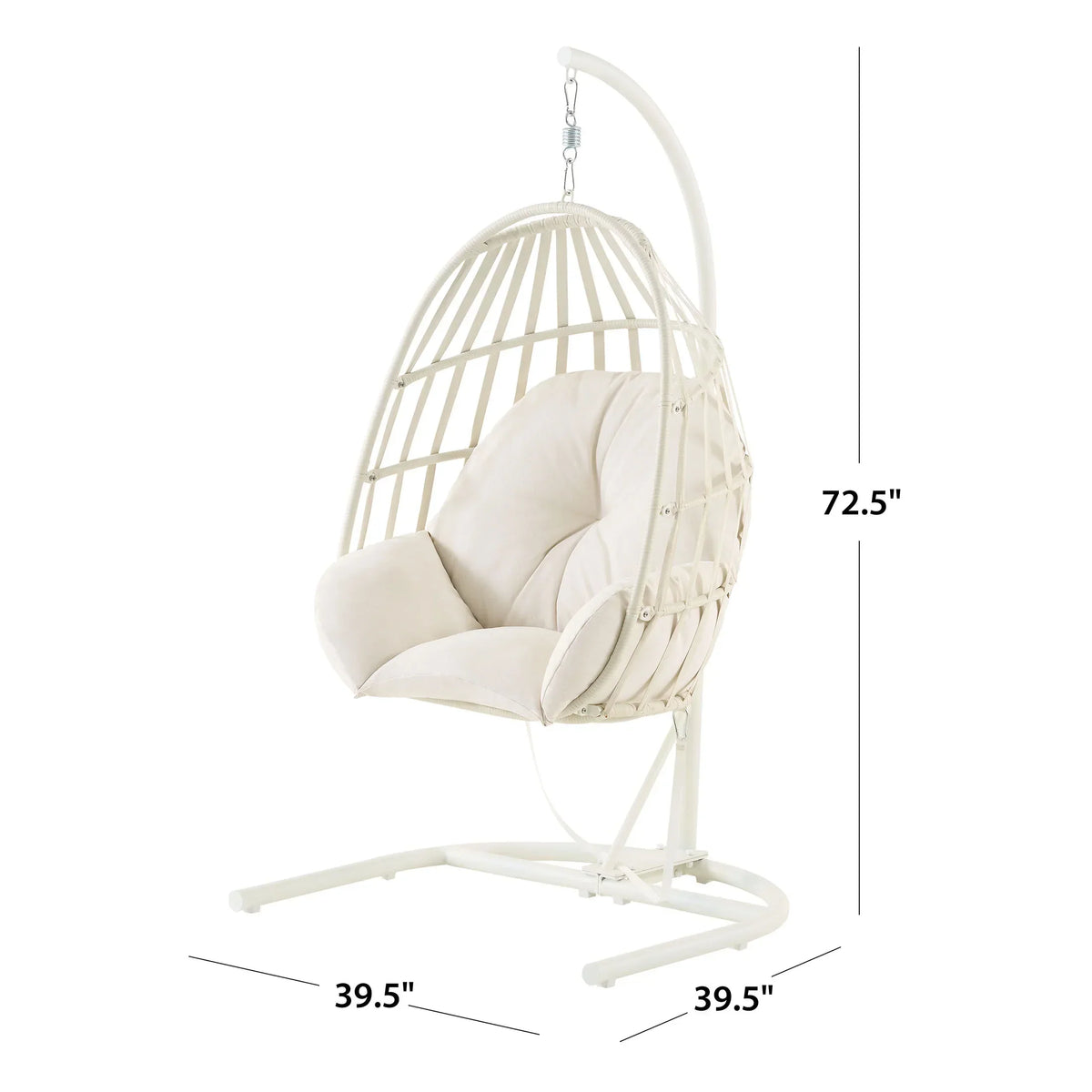 Nouveauté 2026 – Fauteuil suspendu œuf en osier d'extérieur Mainstays, gris, collection
