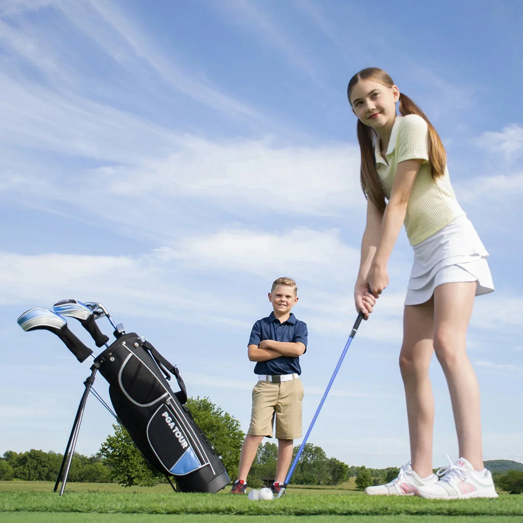 Nouveauté 2026 – Ensemble de 10 clubs de golf trépied pour enfant droitier PGA Tour ; taille du joueur : 1,42 m à 1,57 m ; âge : 8-12 ans