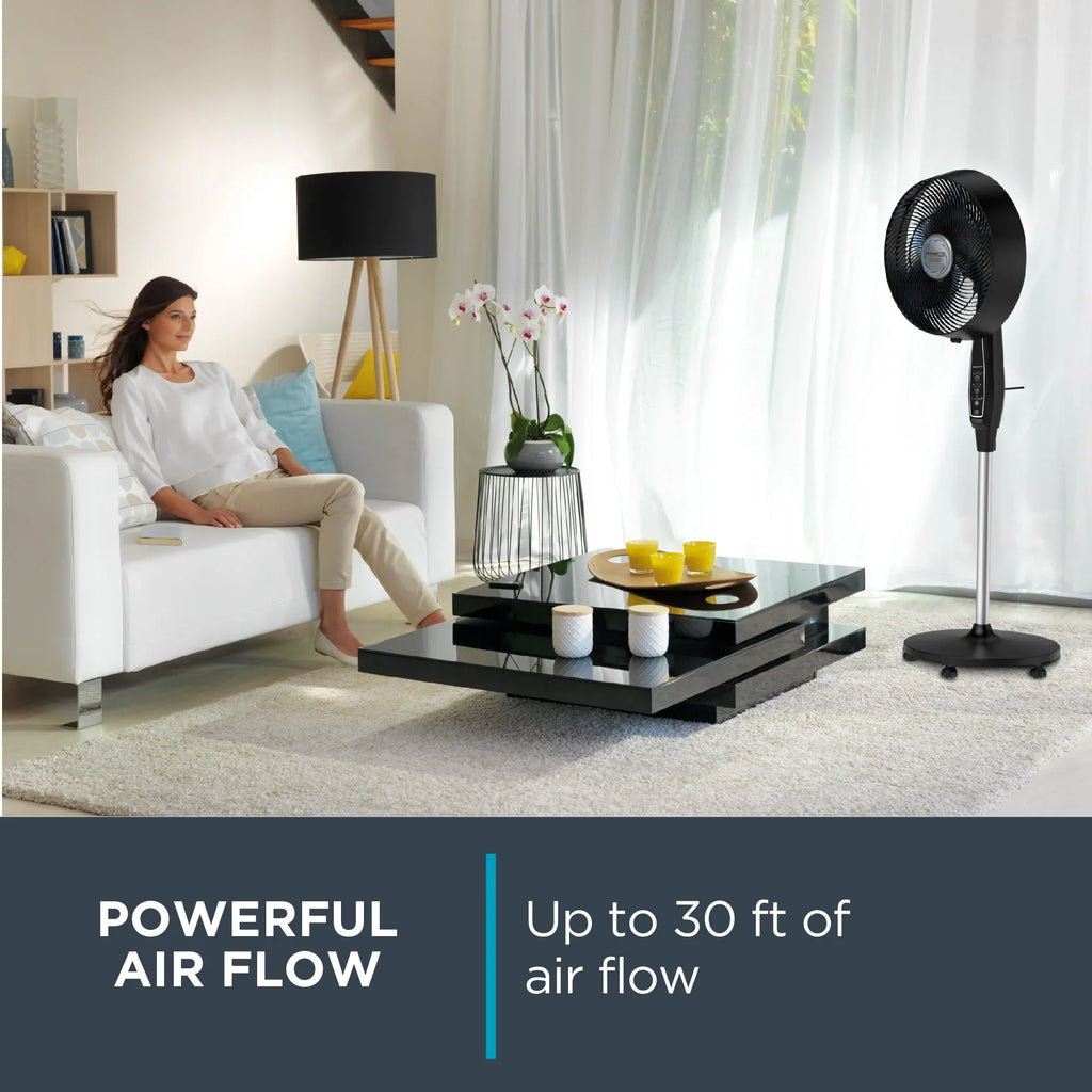 Nouveauté 2026 – Ventilateur sur pied Rowenta Turbo Silence avec télécommande, 53 pouces, portable, 5 vitesses, VU5670