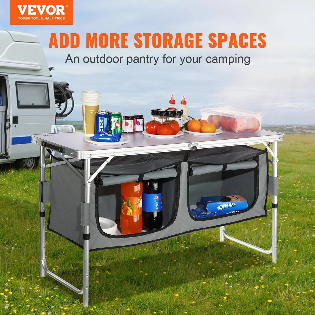 Nouveauté 2026 – Table de cuisine de camping BENTISM , pliable et portable, avec 3 hauteurs réglables