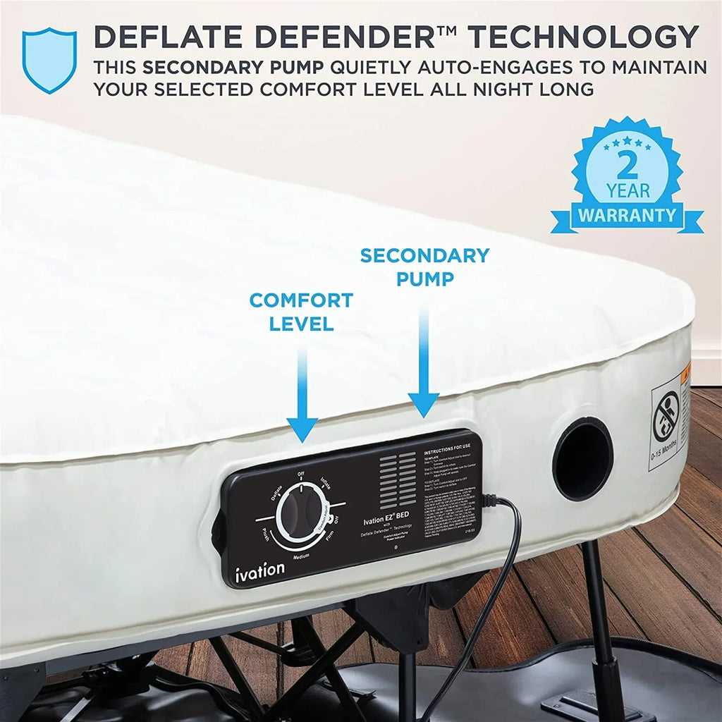 Nouveauté 2026 – Lit gonflable portable Ivation EZ-Bed 10 po avec pompe intégrée