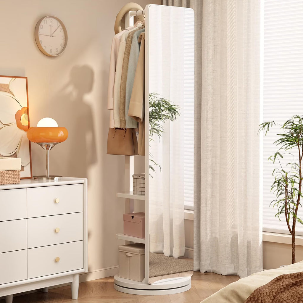 Nouveauté 2026 – Miroir pleine longueur , cadre en bois d'hévéa, 167 x 45 cm (65,7 x 17,7 pouces), idéal pour les dressings et les espaces de vie, pour une utilisation polyvalente