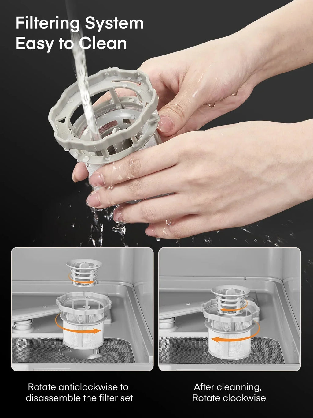 Nouveauté 2026 – Lave-vaisselle de comptoir FOHERE avec départ différé 6 h, lave-vaisselle portable avec réservoir d'eau intégré de 5 L, 6 programmes, double jet à 360°, haute température