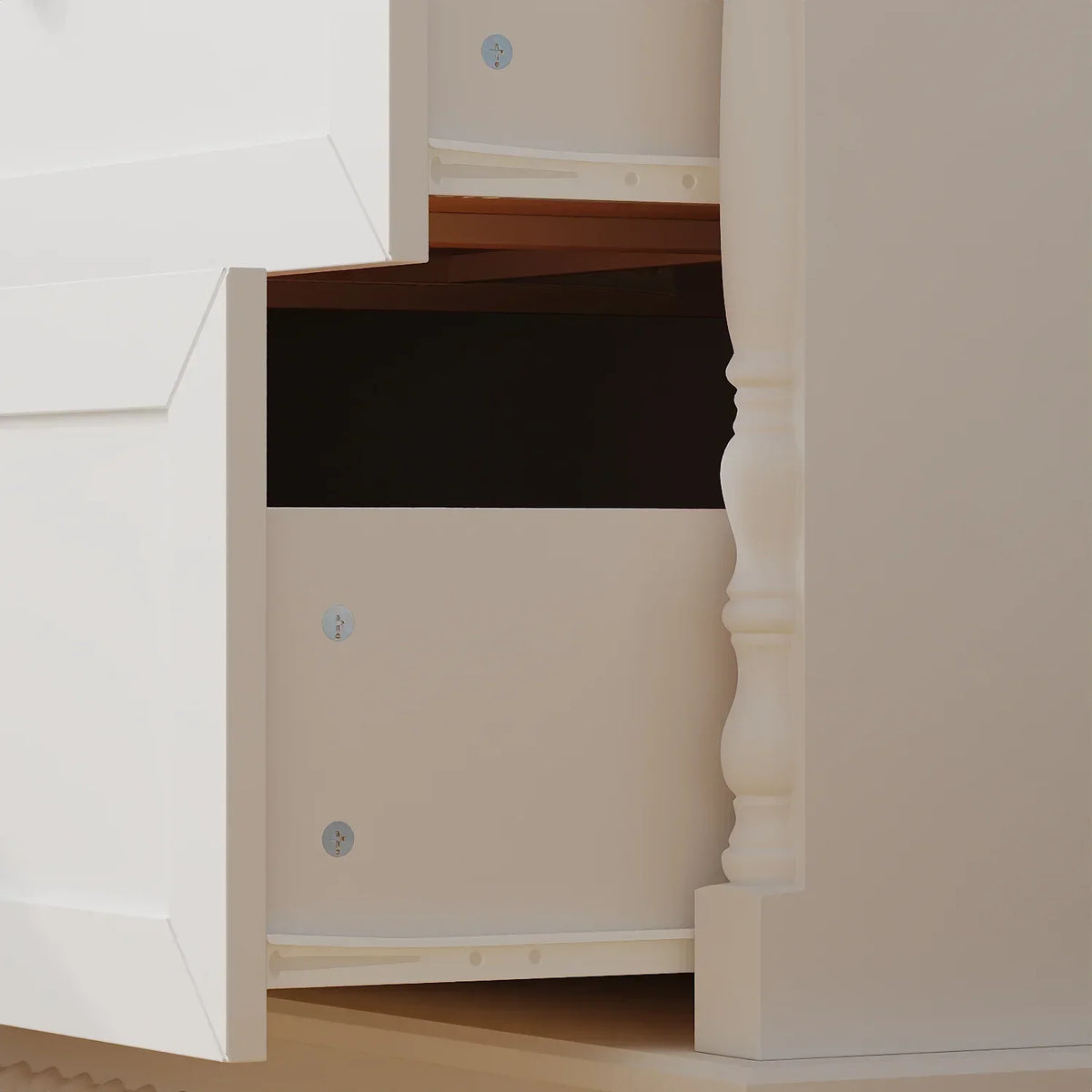 Nouveauté 2026 – Table à langer/commode pour chambre de bébé OXYLIFE , 114 cm (45 po), avec 4 tiroirs et une étagère, blanche