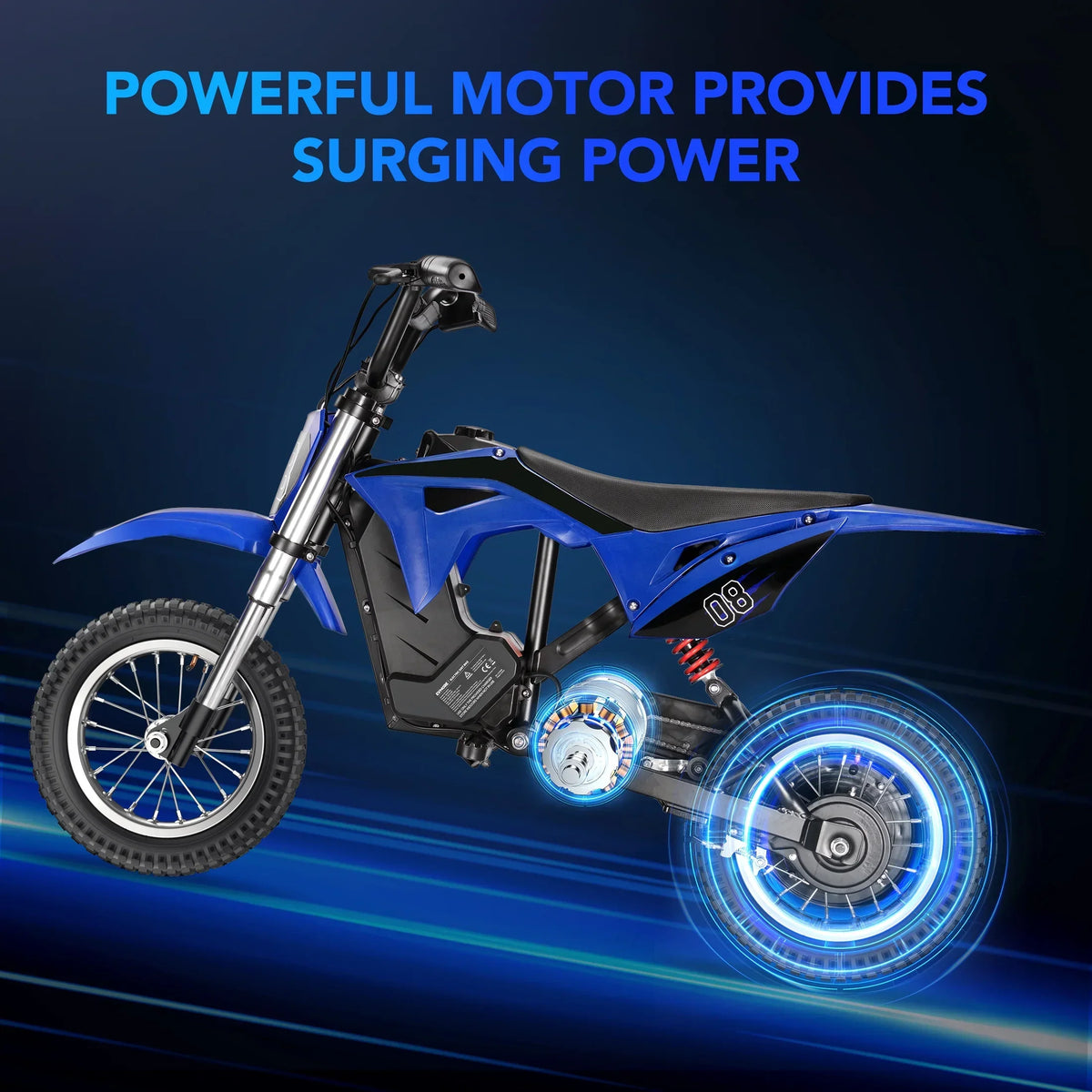 Nouveauté 2026 – Moto électrique tout-terrain pour enfants 36V, moto électrique rapide jusqu'à 25 km/h et 16 km d'autonomie, 3 modes de vitesse, poignée d'accélérateur, double suspension et freins pour enfants de 5 à 10 ans