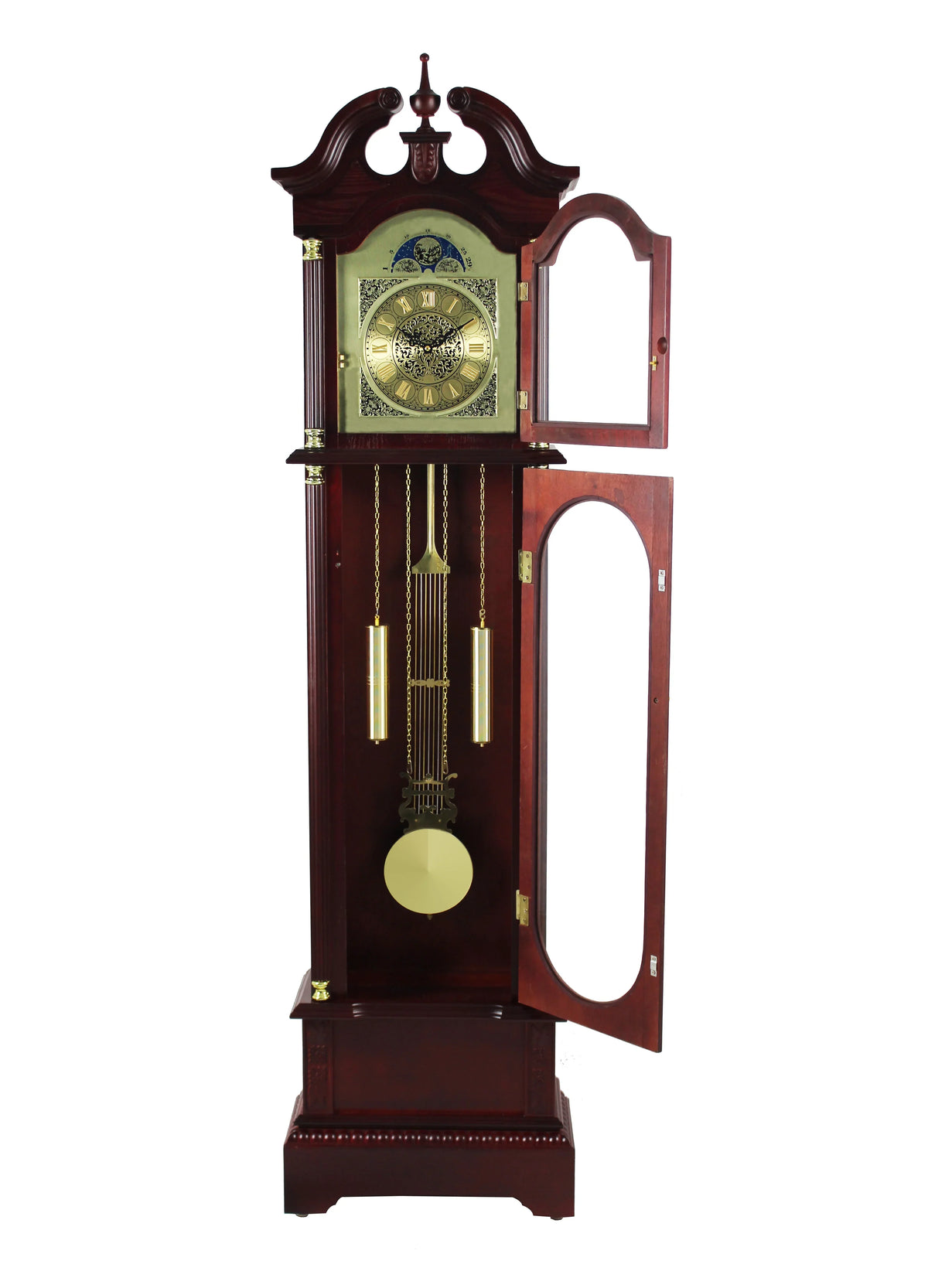 Nouveauté 2026 – Horloge grand-père sur pied 72" (183 cm) finition cerisier, année