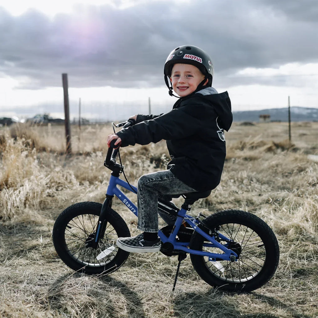 Nouveauté 2026 – Vélo Glerc pour enfants de 3 à 5 ans, style BMX, avec stabilisateurs et frein à rétropédalage, bleu. Convient aux garçons et aux filles de 3 à 5 ans