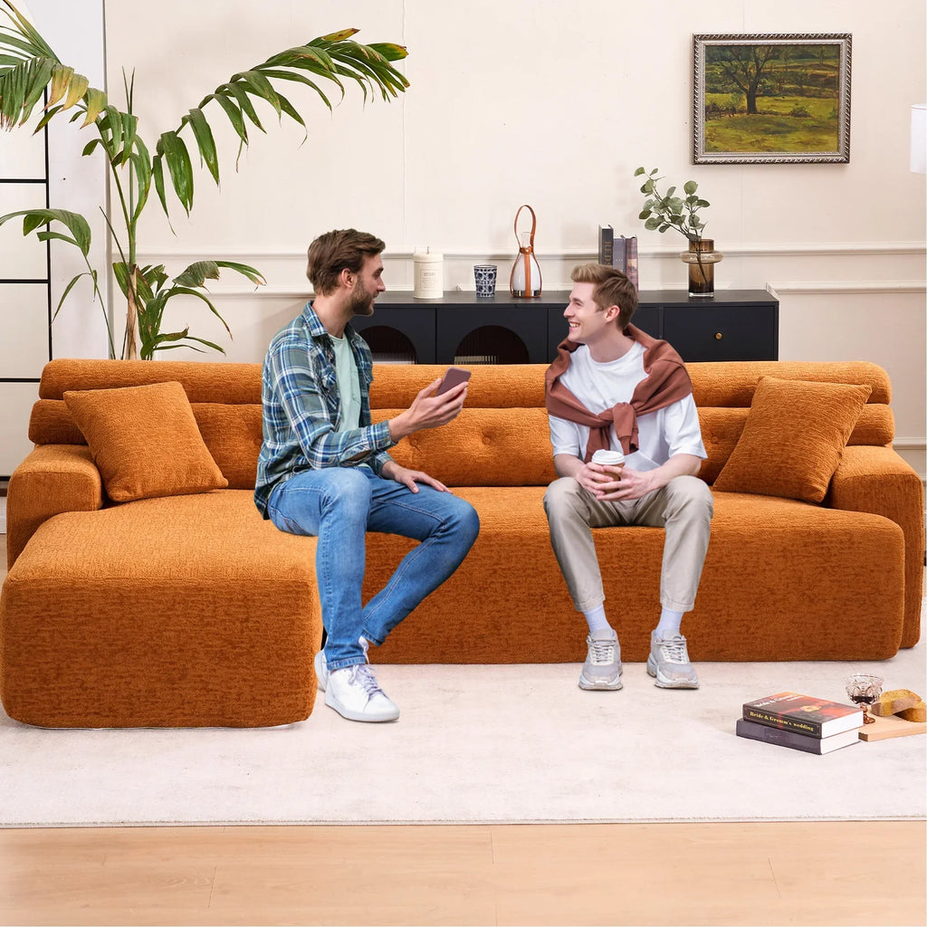 Nouveauté 2026 – Canapé 4 Compression , bleu antique - Décoration intérieure avec assise plus large et profonde et dossier surélevé pour un confort chic et relaxant