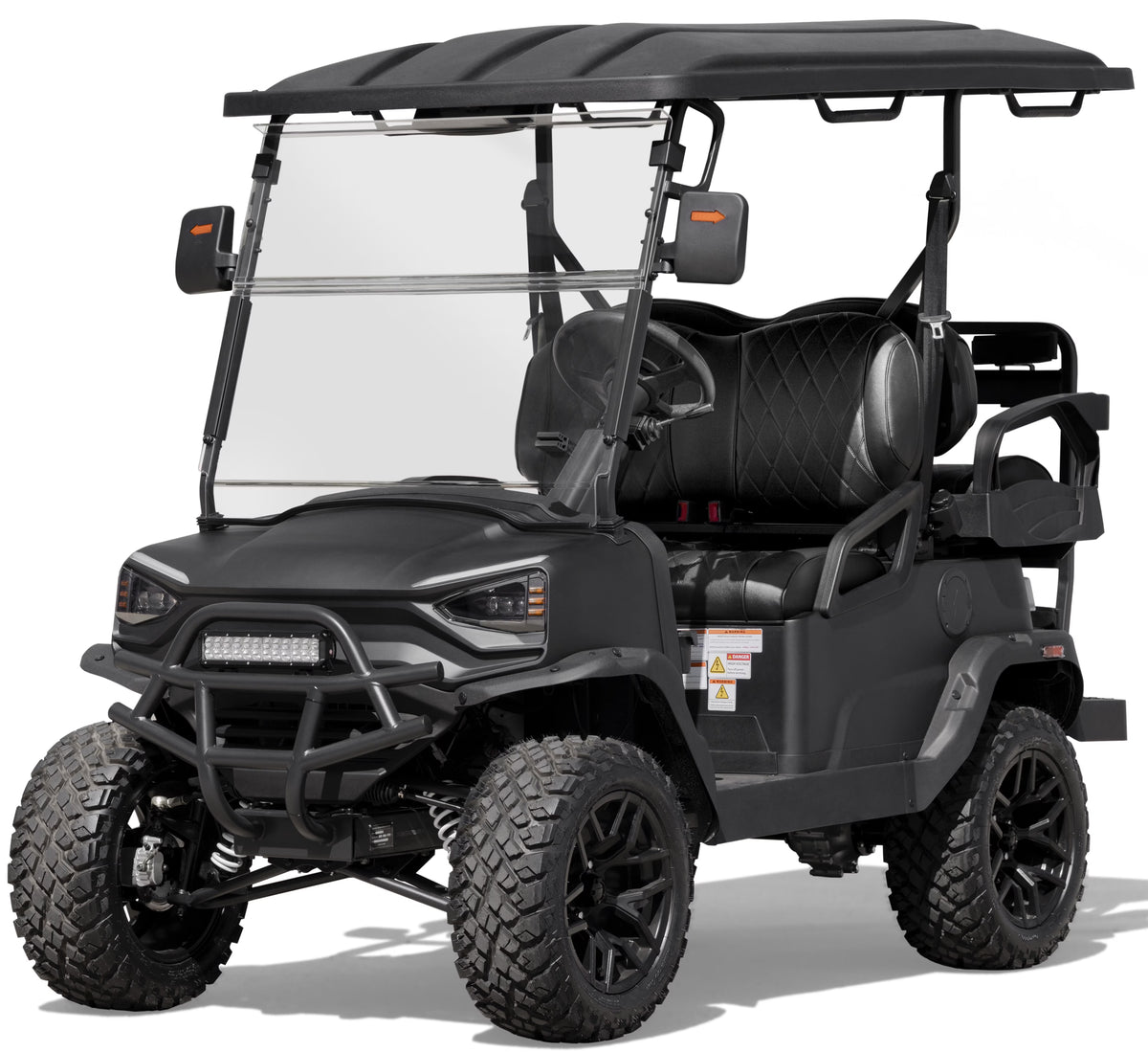 Nouveauté 2026 – Voiturette de golf utilitaire électrique Coleman Powersports CGC2 51,2 V , 4 places, vitesse maximale de 32 km/h, autonomie de 64 km, moteur de 5 kW, écran LCD et rangement arrière, à partir de 16 ans, noir mat