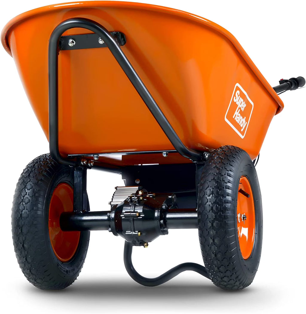 Nouveauté 2026 – Brouette motorisée SuperHandy - Propulsion électrique, batterie 48 V 2 Ah, capacité de 150 kg, cuve de 113 litres, benne basculante