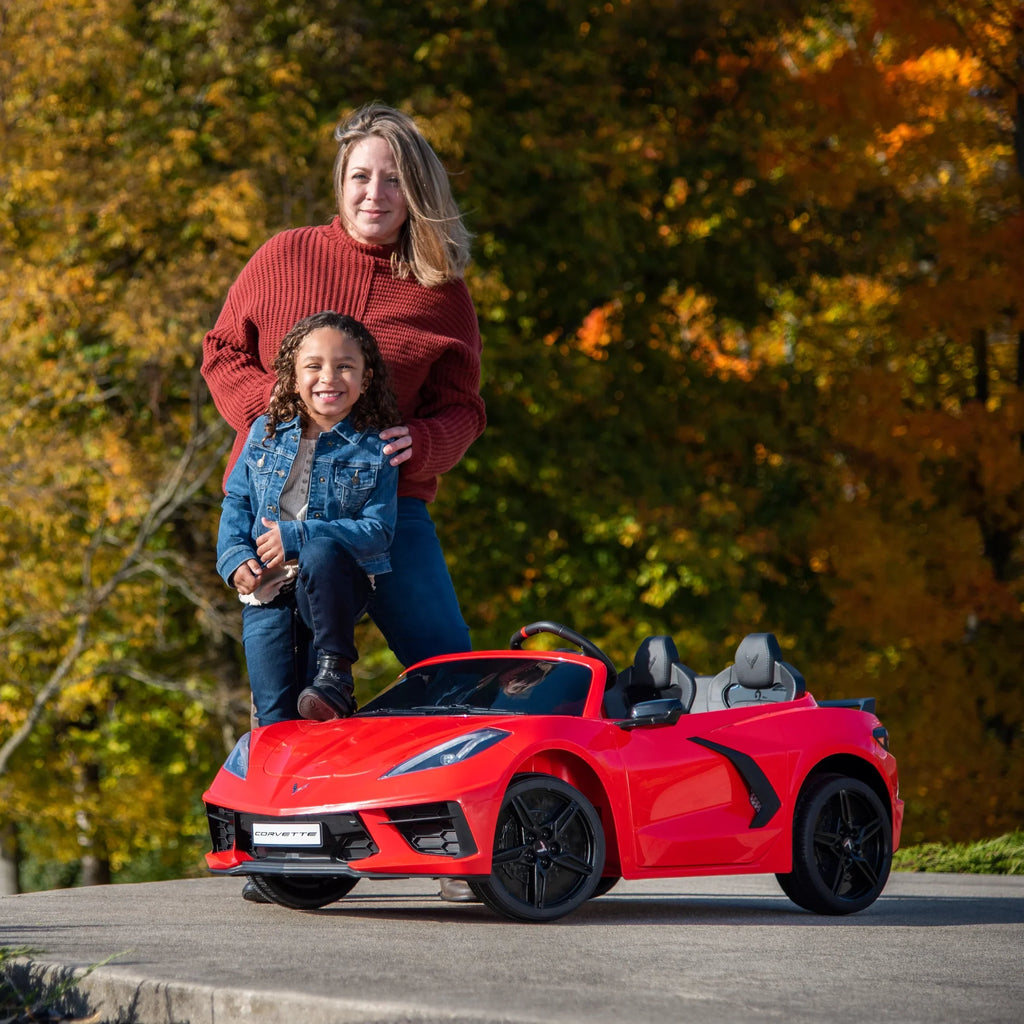 Nouveauté 2026 – Voiture électrique Huffy Corvette Stingray 12V , pour enfants de 3 ans et plus, avec effets sonores