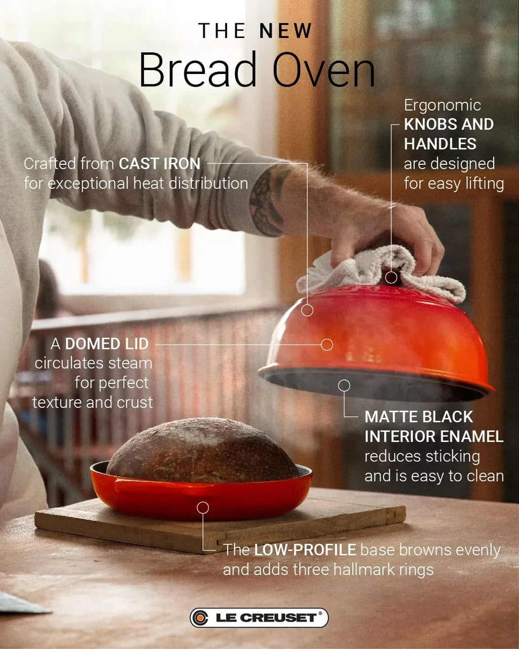 Nouveauté 2026 – Four à pain Le Creuset Signature en fonte émaillée de 24 cm (9,5 pouces), neuf