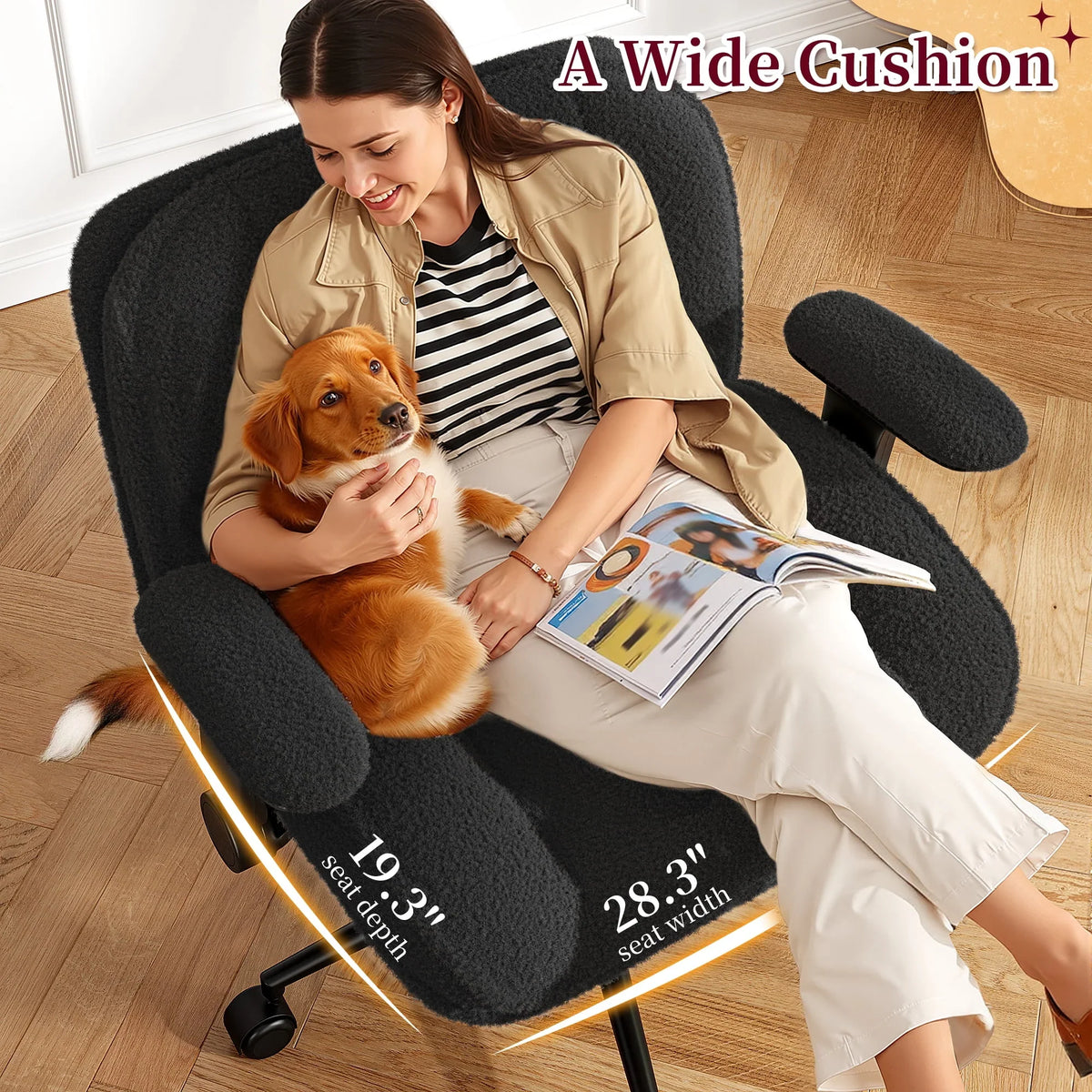 Nouveauté 2026 – Chaise de bureau Romorgniz Criss Cross avec accoudoirs réglables, soutien lombaire, dossier inclinable, coussin épais et roulettes. Idéale pour le bureau, les jeux vidéo, la lecture ou la coiffeuse. Couleur : blanc cassé