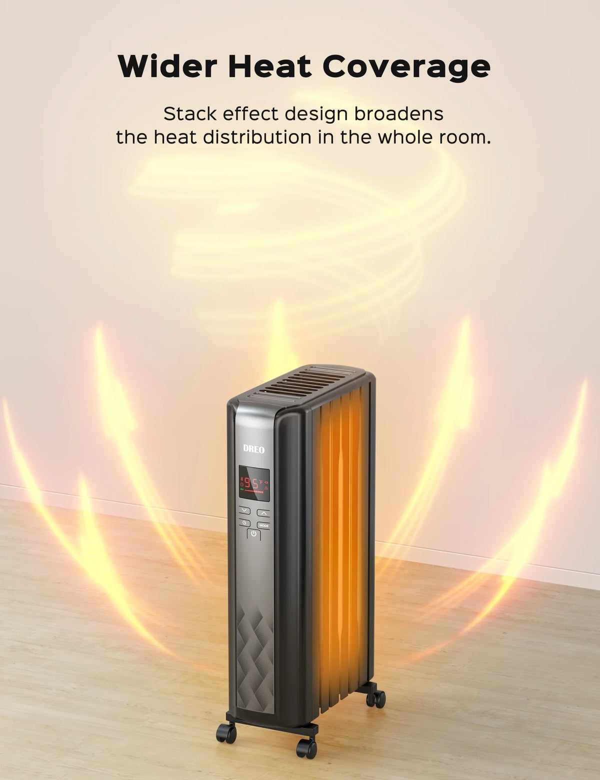 Nouveauté 2026 – Radiateur à bain d'huile Dreo , chauffage électrique radiant pour une utilisation intérieure dans de grandes pièces, avec télécommande, sécurité enfant, 4 modes, protection contre la surchauffe et le basculement, minuterie 24 h, ther