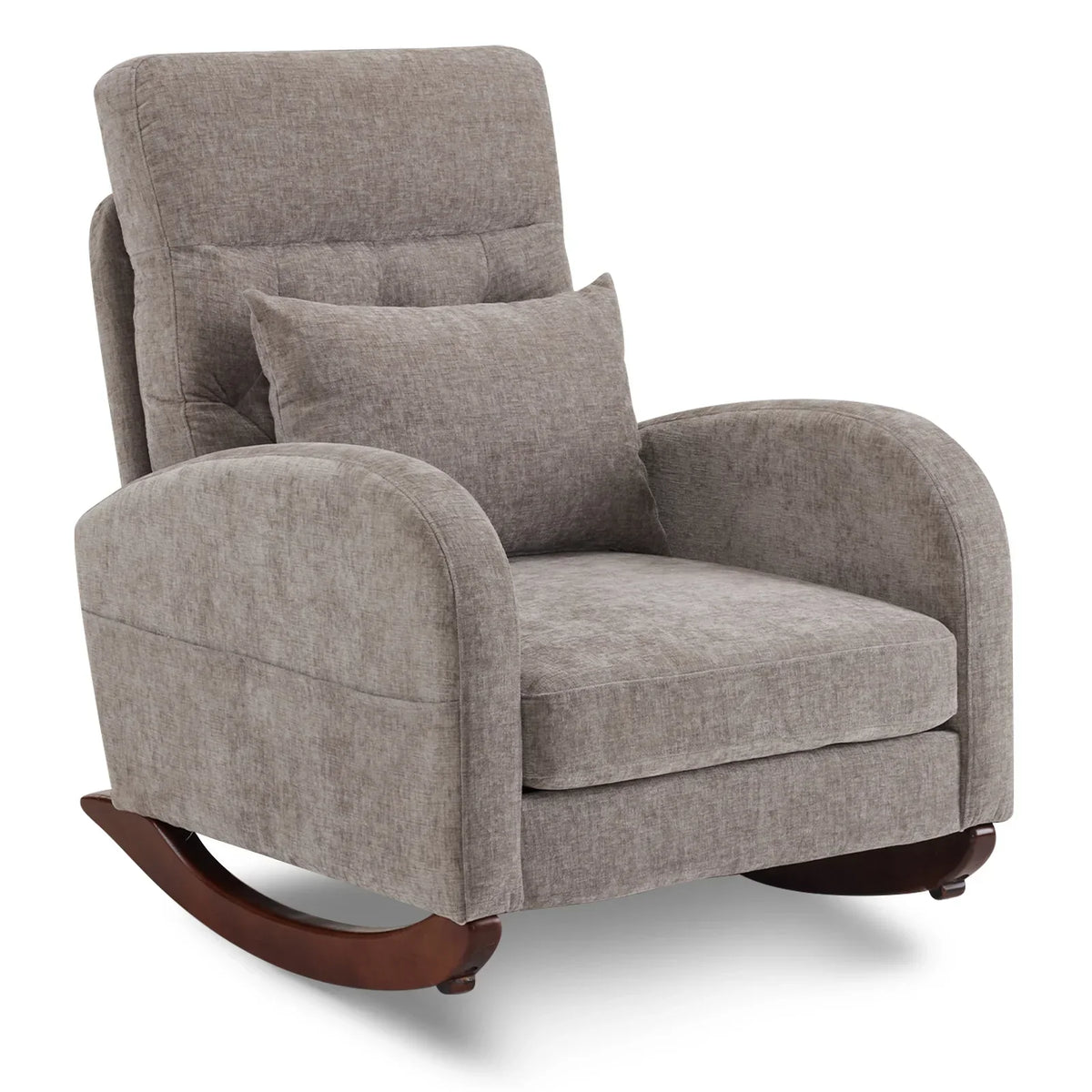 Nouveauté 2026 – Fauteuil à bascule Ktaxon , fauteuil de lecture inclinable, confortable, revêtu de velours peluche, canapé à bascule une place, beige, idéal pour le salon, la chambre d'enfant ou la chambre à coucher