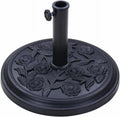 Nouveauté 2026 – Pied de parasol rond robuste S4O pour terrasse et piscine, avec motif rose noire