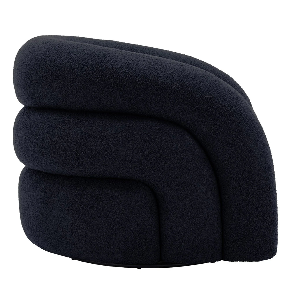 Nouveauté 2026 – Fauteuil pivotant 360" pour salon, fauteuil tonneau bouclé, canapé une place, fauteuil de lecture, vert sauge
