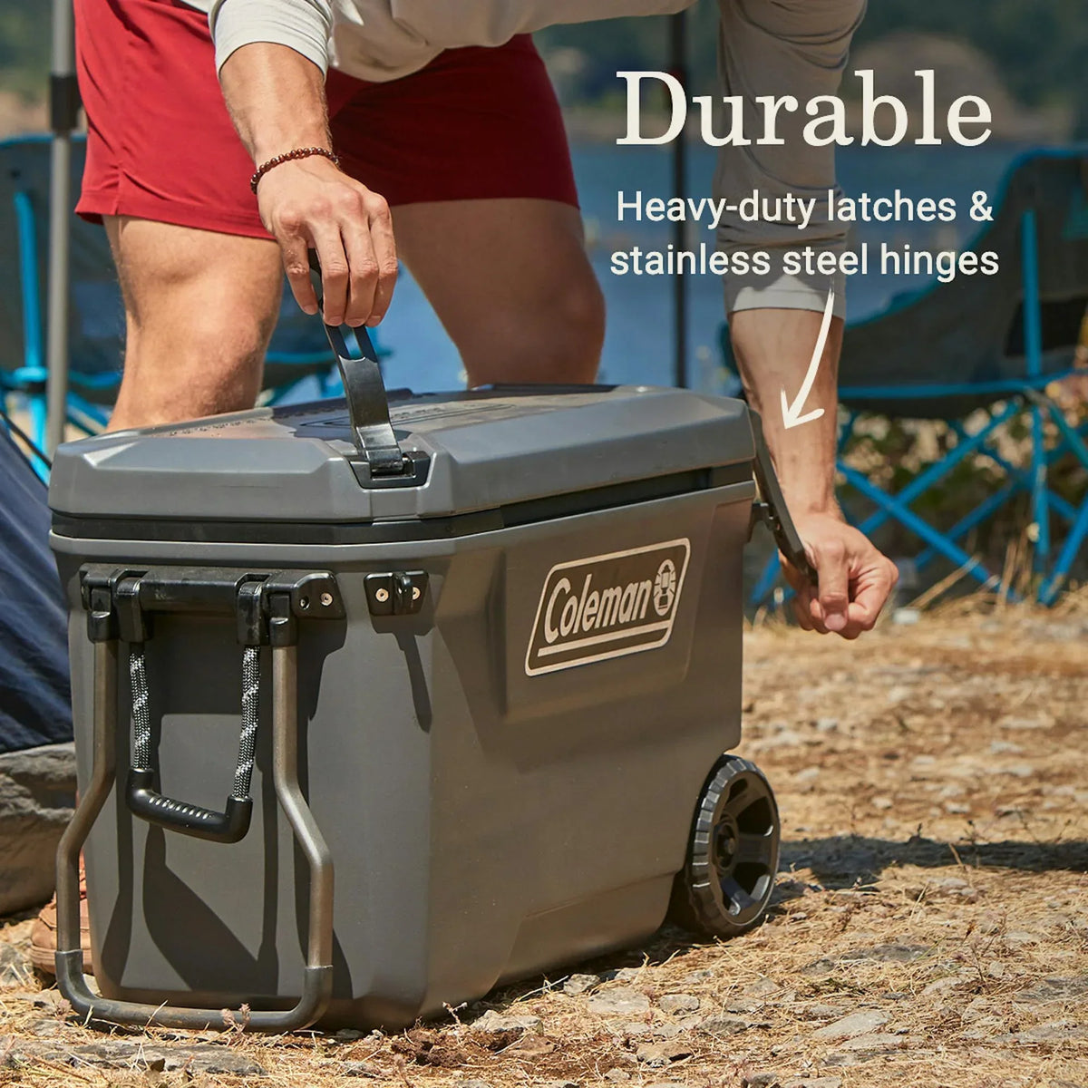Nouveauté 2026 – Glacière rigide Coleman Convoy Series , 65 pintes (environ 60 litres), avec roulettes, capacité jusqu'à 48 canettes, couleur noyer brun