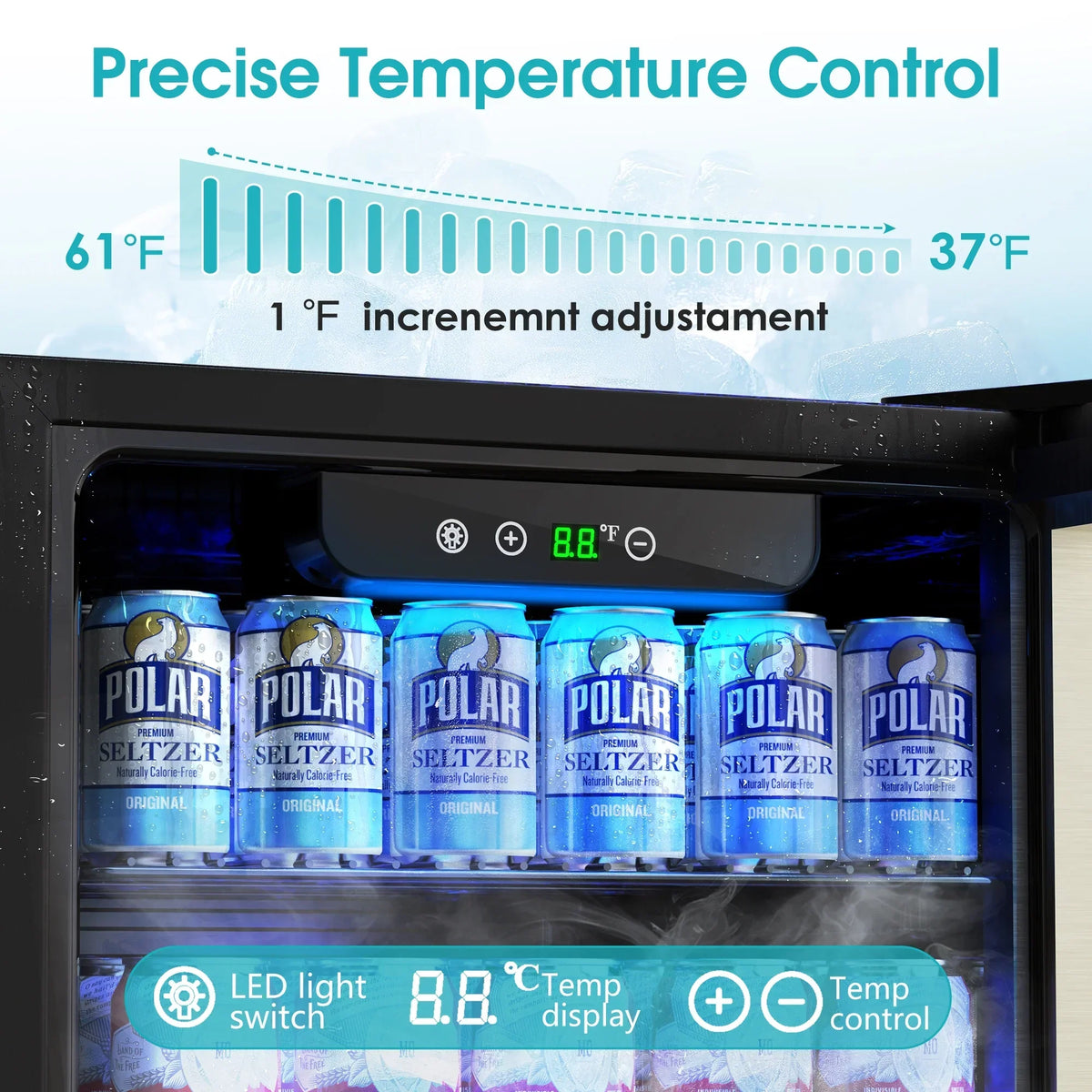 Nouveauté 2026 – Réfrigérateur à boissons Quunler 130 canettes avec porte vitrée, idéal pour la bière, les sodas et l'eau. Parfait pour un bar à domicile. Couleur : argent