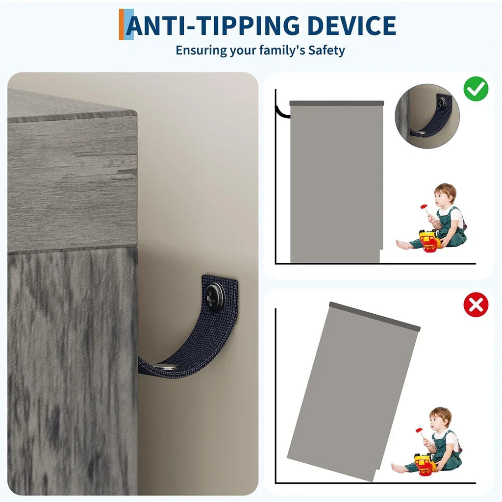 Nouveauté 2026 – Armoire-penderie en bois Ataucjin avec 4 tiroirs et une porte, hauteur 110 cm (43,3 po), avec tringle, rangement pour vêtements, commode à 4 tiroirs avec placard de rangement
